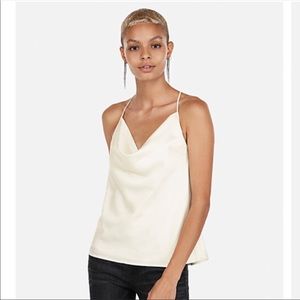Express cowl satin white cami